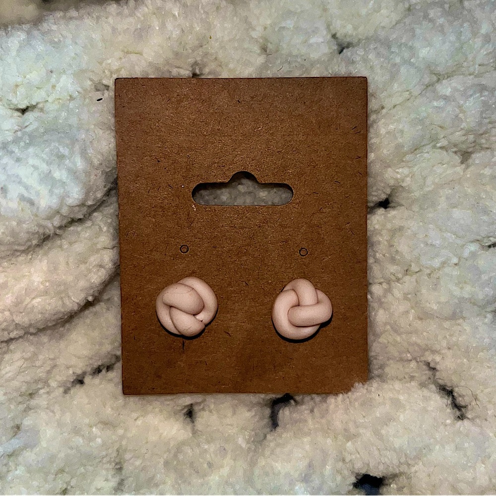 Handmade polymer clay boho knot stud earrings